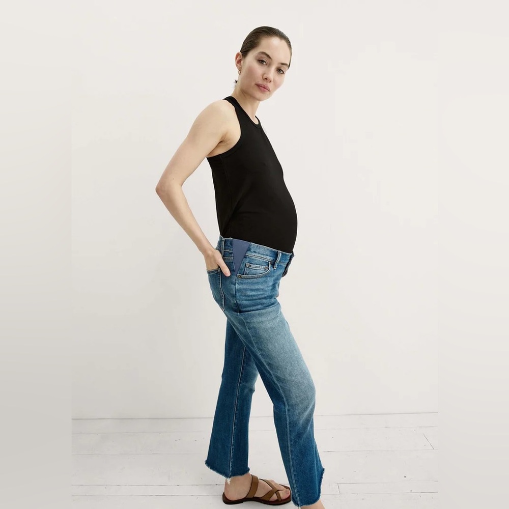 Hatch under the bump crop maternity Jean